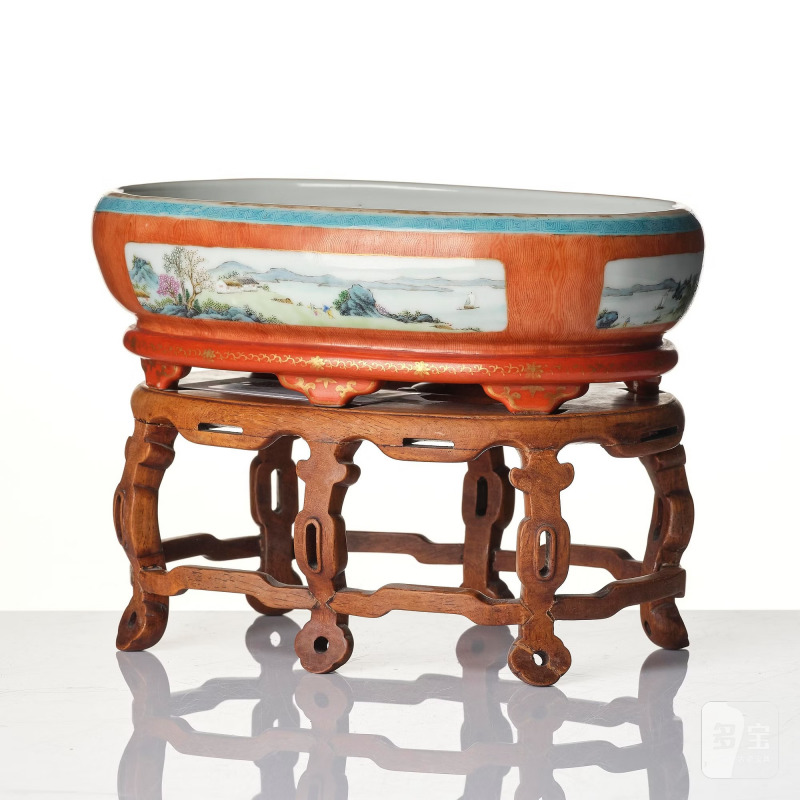 A Chinese faux bois jardiniere, - 图2